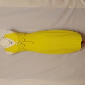 Derek Heart Yellow Bow Front Halter Back Dress